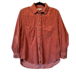 Madewell Kentwood Oversized shirt jacket Corduroy Salmon pink XS Womens Pockets